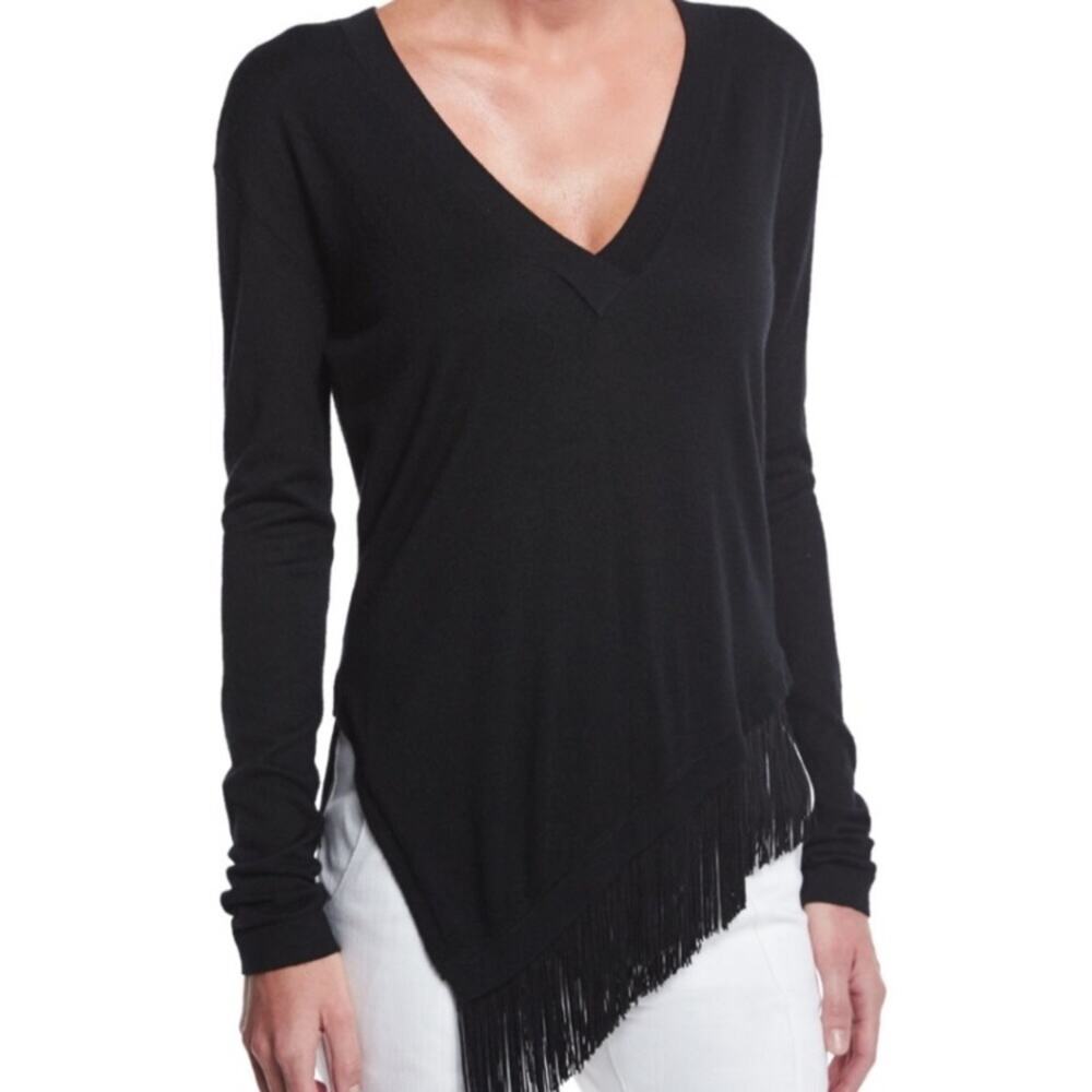 Derek Lam 10 Crosby silk fringe asymmetric sweater